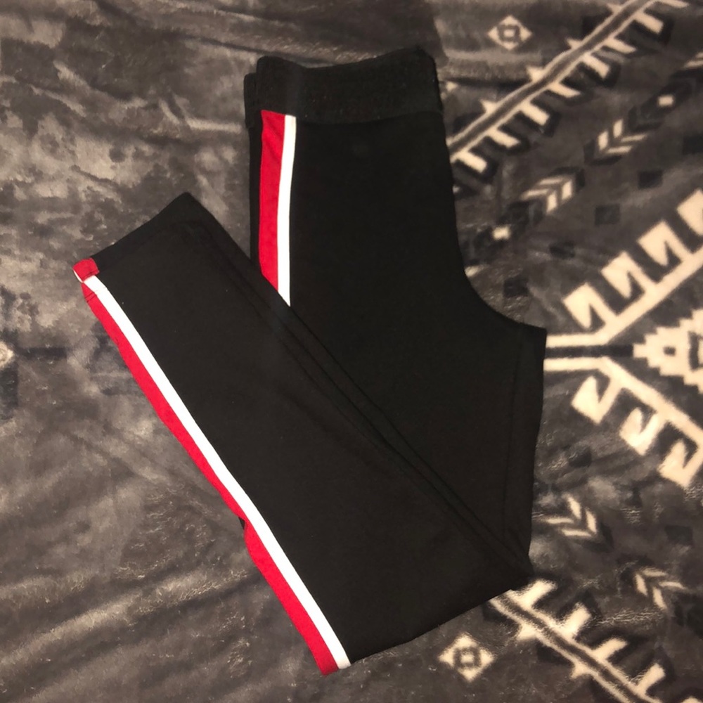 Elastic waist stripped Zara leggings